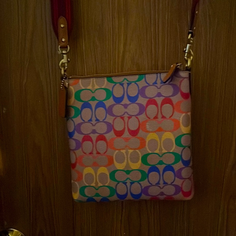 Colorful authentic Coach bag everyday wear